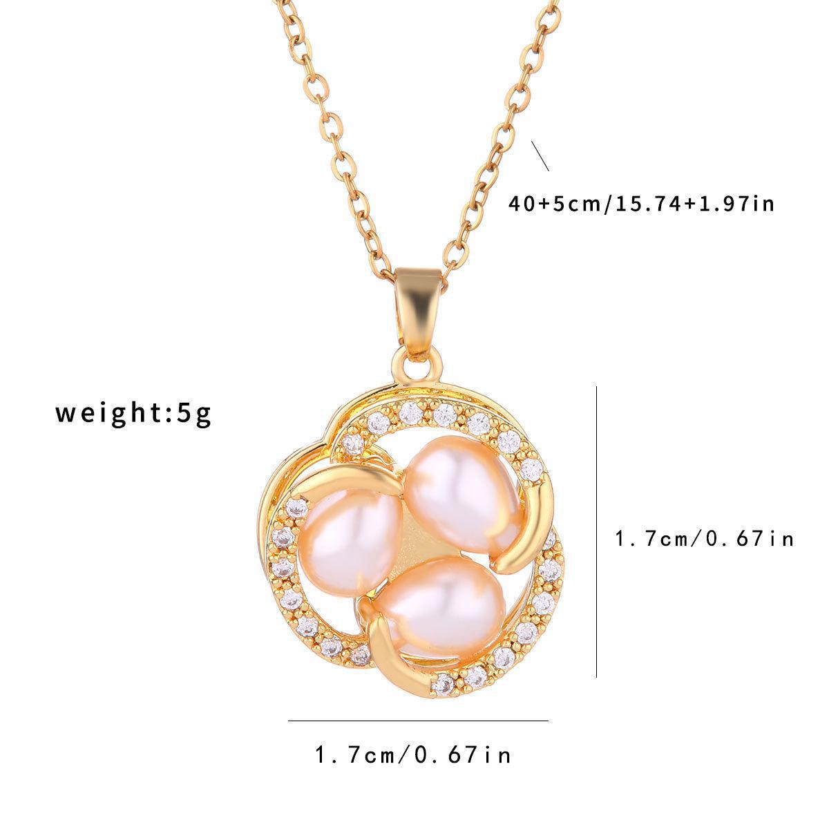 Rotating Pearl Flower Necklace