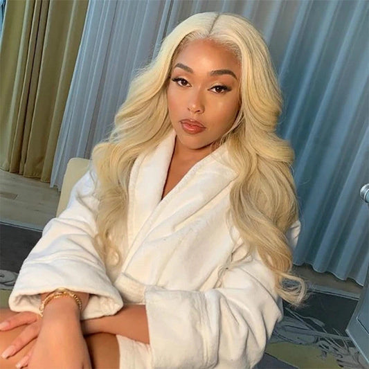 Blonde Lace Front Wig Transparent Lace Frontal Wig Pre Plucked Brazilian Body Wave Human Hair Wigs