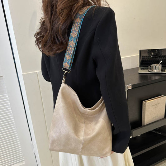 Ethnic Style Wide Shoulder Strap Handbag