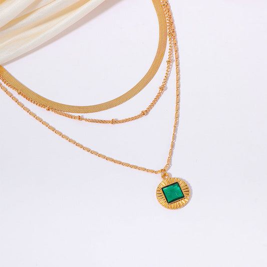 Yuko Emerald Pendant Necklace