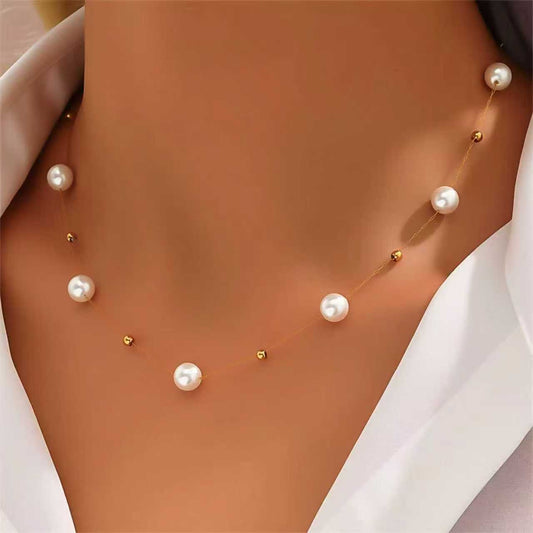Bow-knot Clavicle-length Tassel Necklace
