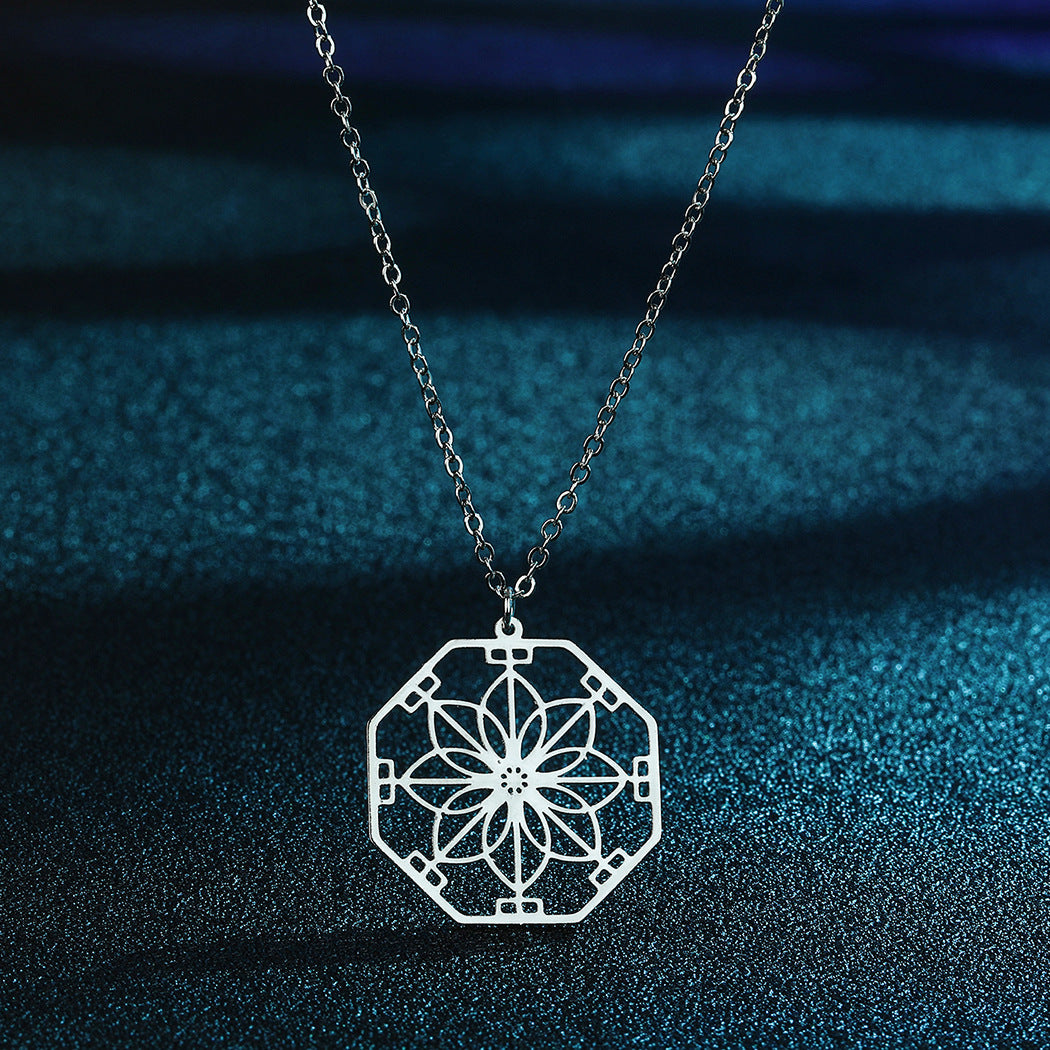 Mandala Flower Pendant Necklace
