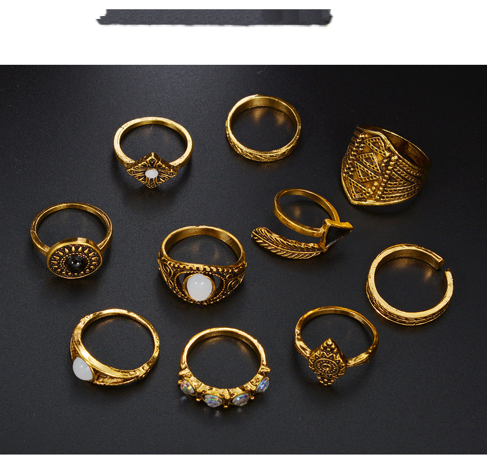 Simple Retro Alloy Plating Ring