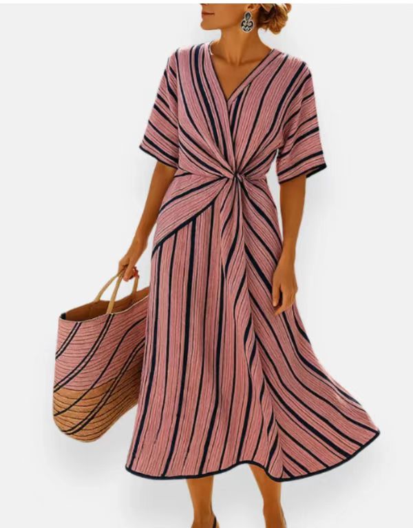 Beach Vacation Short-sleeved Maxi Dress