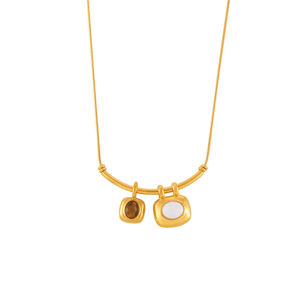 Retro Two-Tone Asymmetrical Necklace
