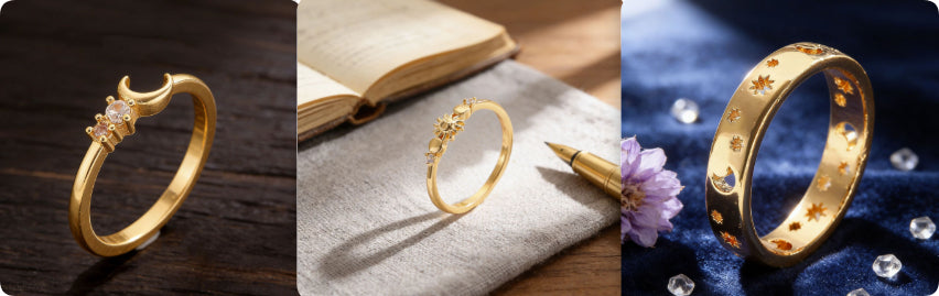 Star And Moon Ring