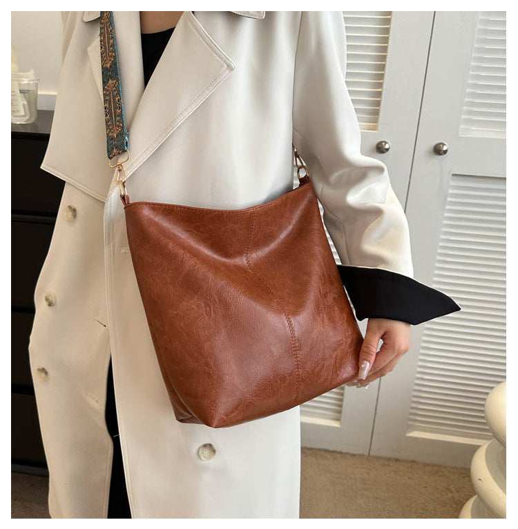 Ethnic Style Wide Shoulder Strap Handbag