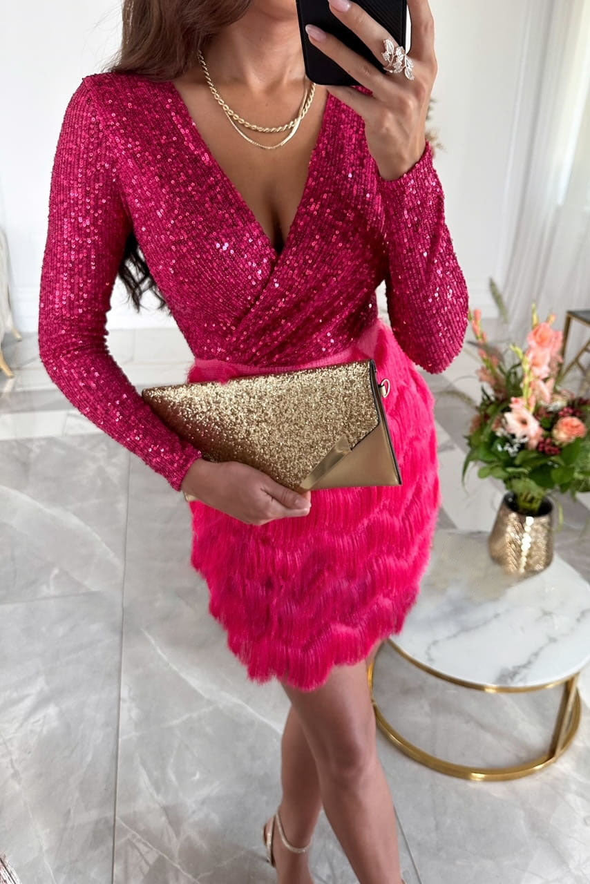 Party Sequins Multicolor Dress