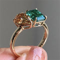 Stone Lady Green Yellow Ring