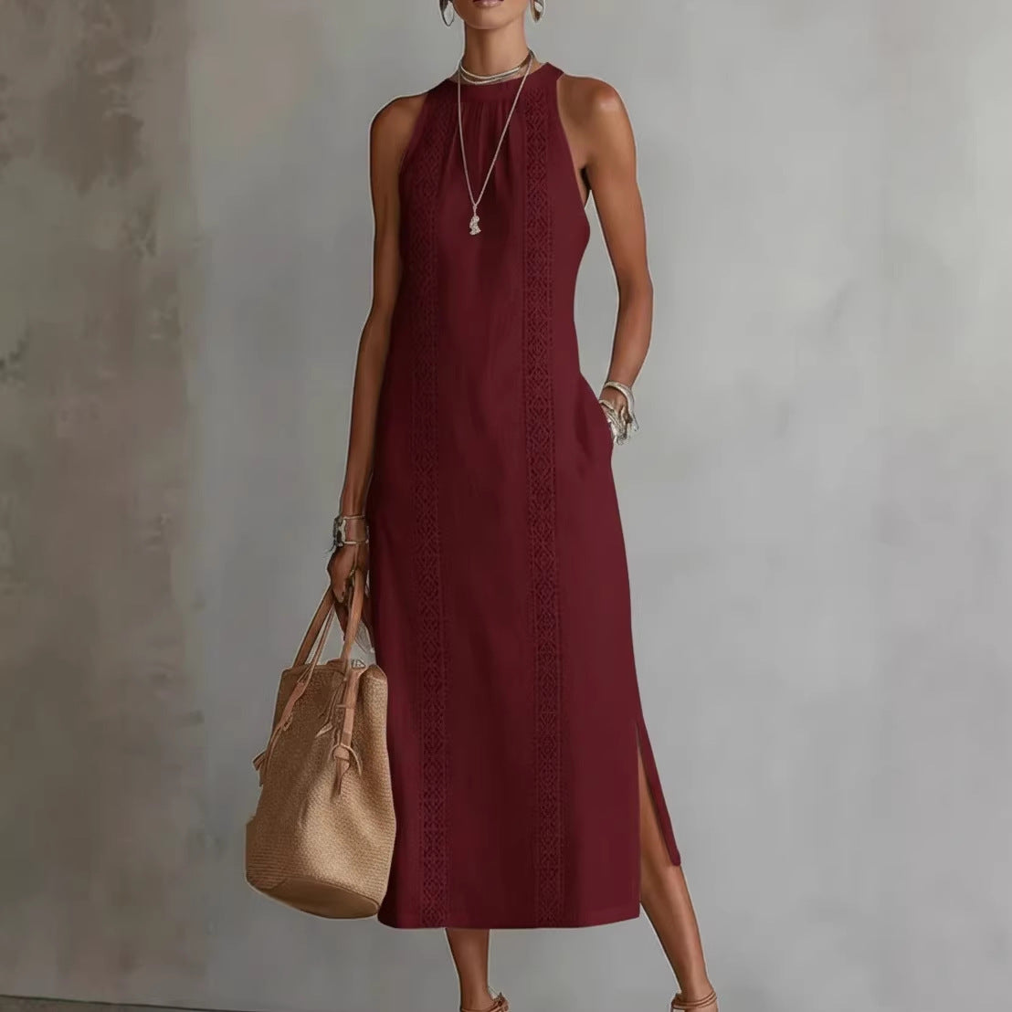 Halter Neck Sleeveless Dress