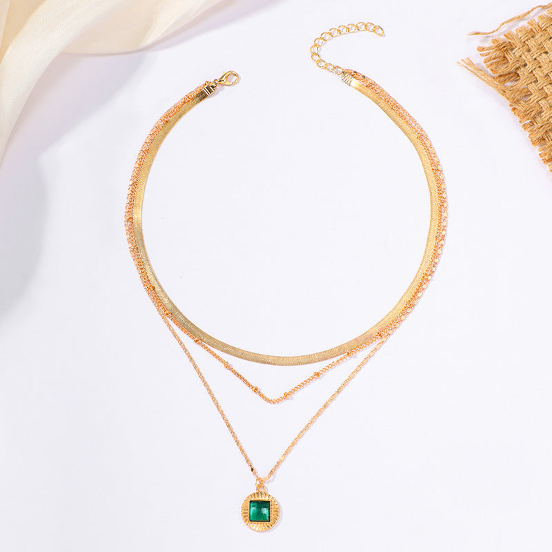 Yuko Emerald Pendant Necklace