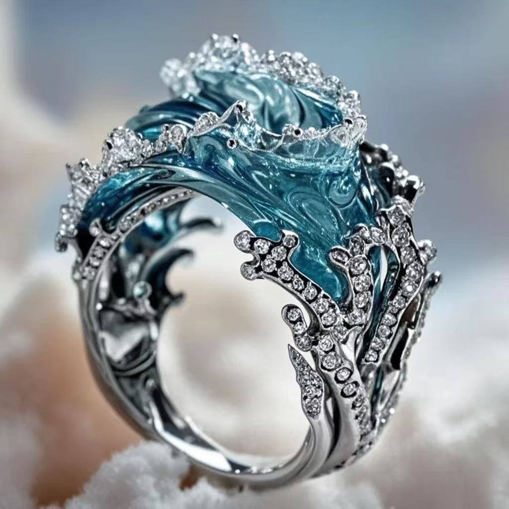 Ocean Wave Design Ring