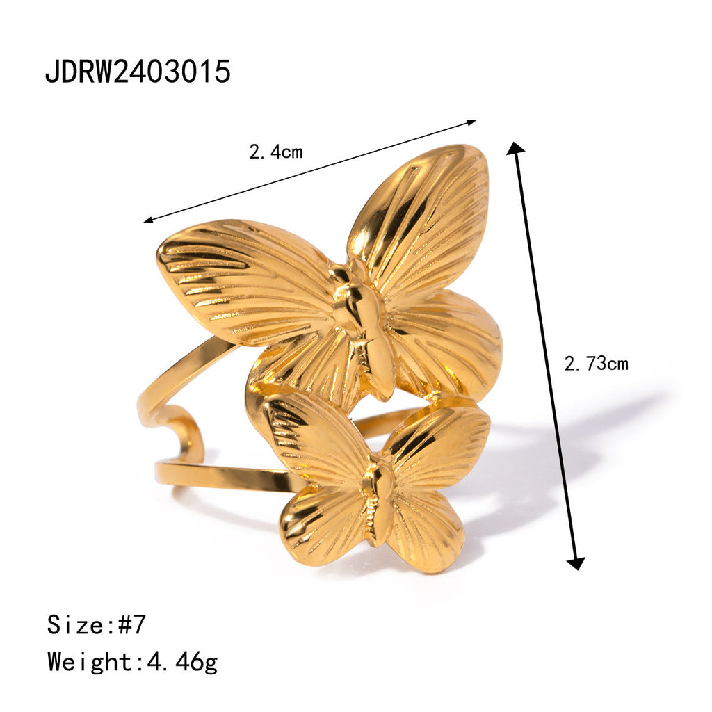 Five Petal Flower Bow Ring
