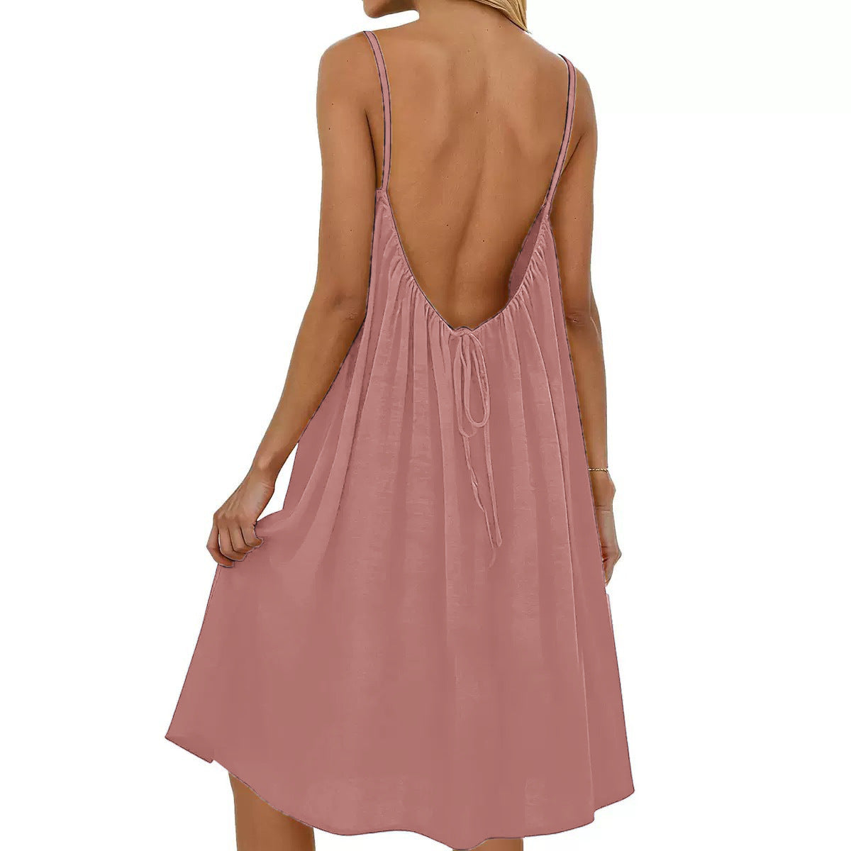 Spaghetti Strap Backless Dress