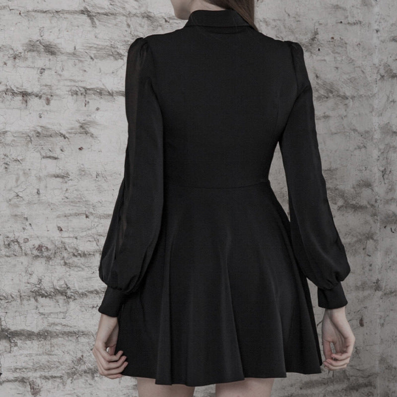Patchwork Mesh Crescent Dress