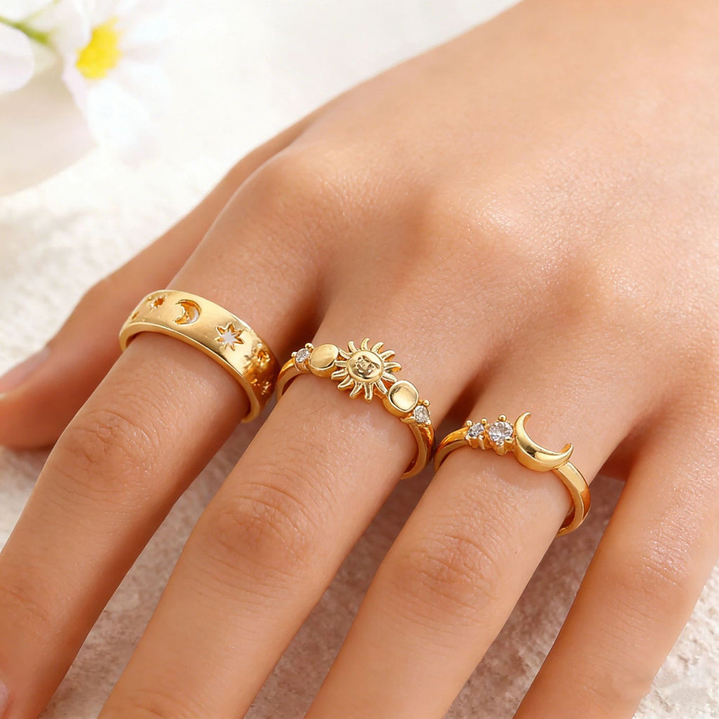 Star And Moon Ring