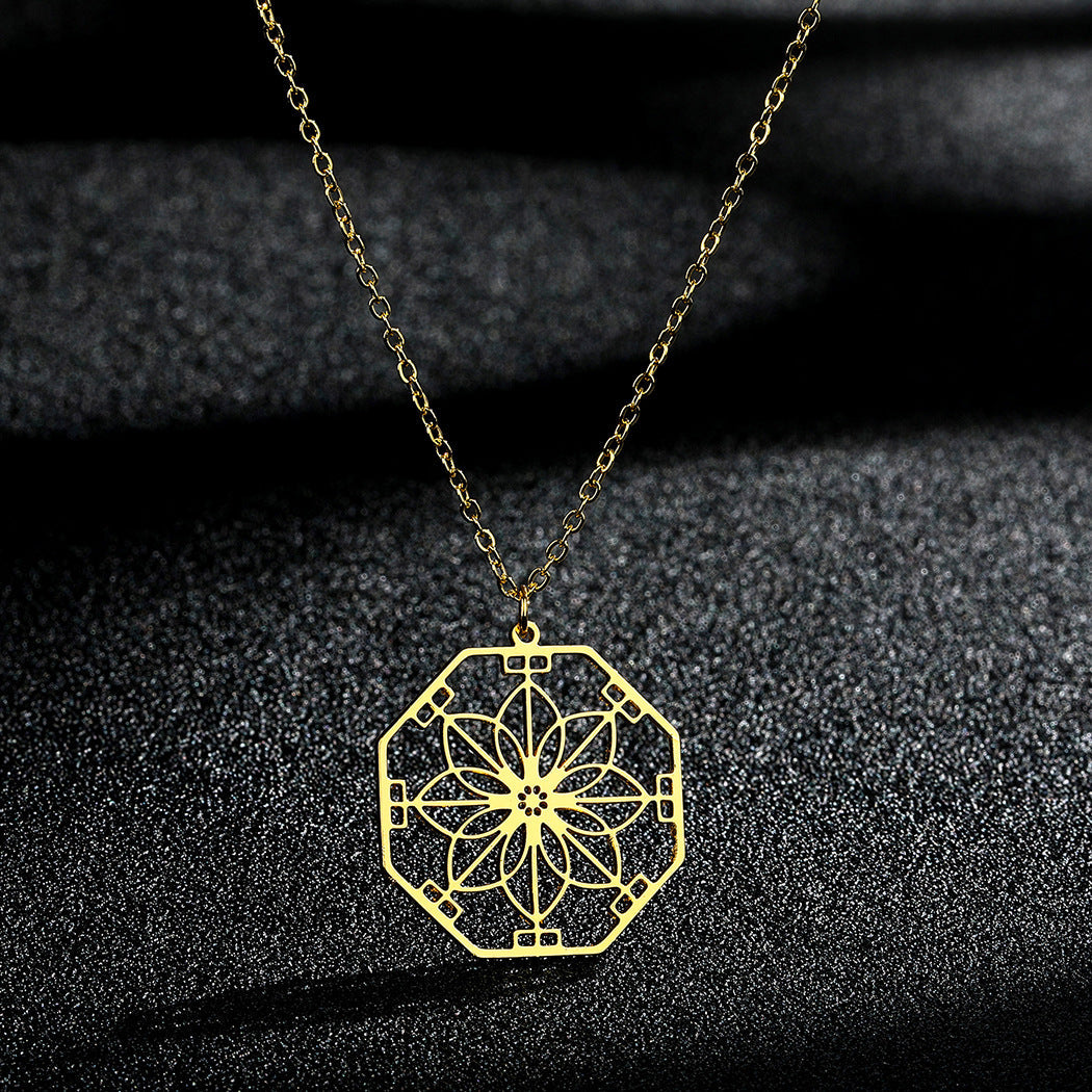Mandala Flower Pendant Necklace