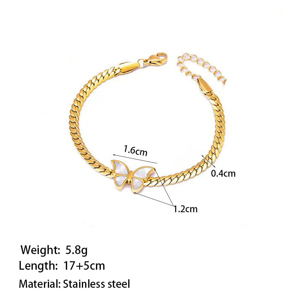Shell Butterfly Whip Chain Clavicle Necklace