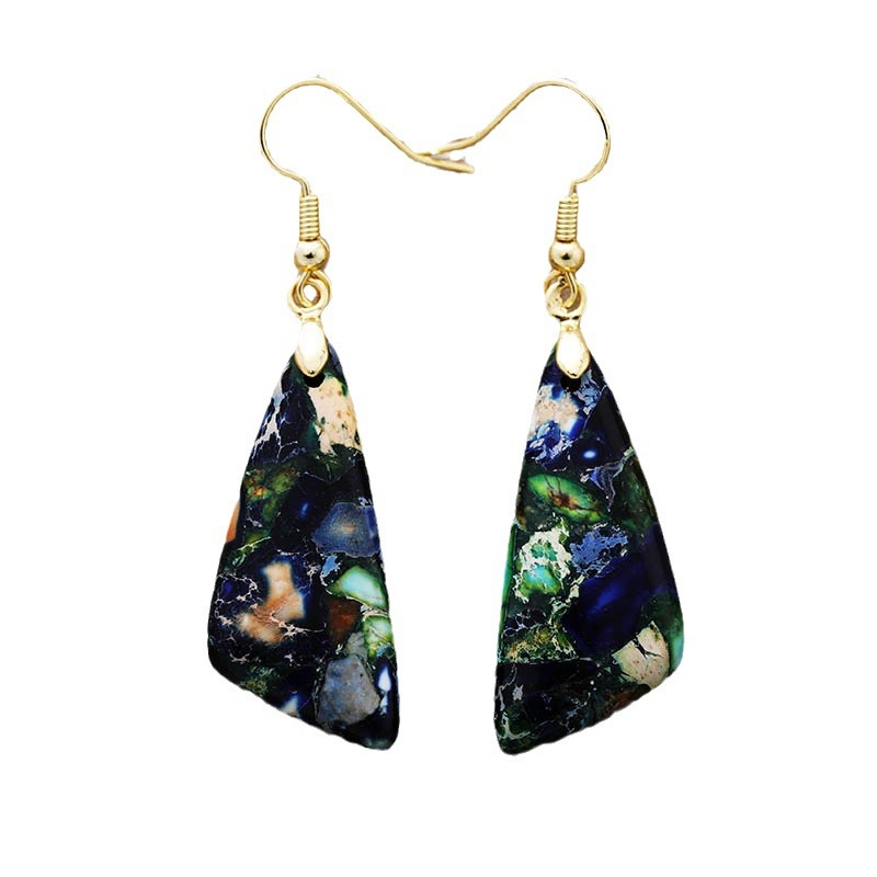 Stone Emperor Stone Triangle Earrings