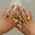 Five Petal Flower Bow Ring