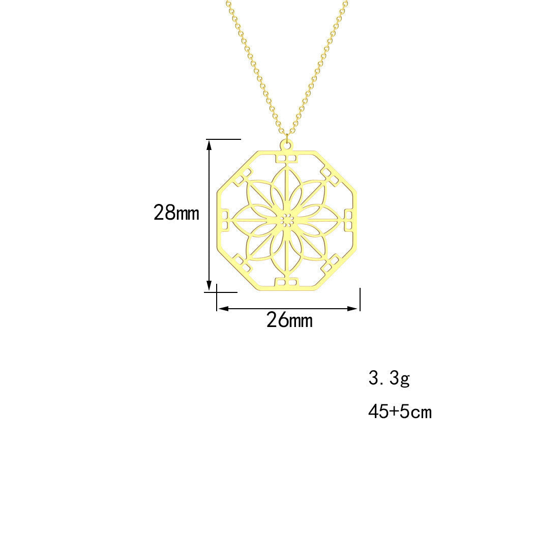 Mandala Flower Pendant Necklace