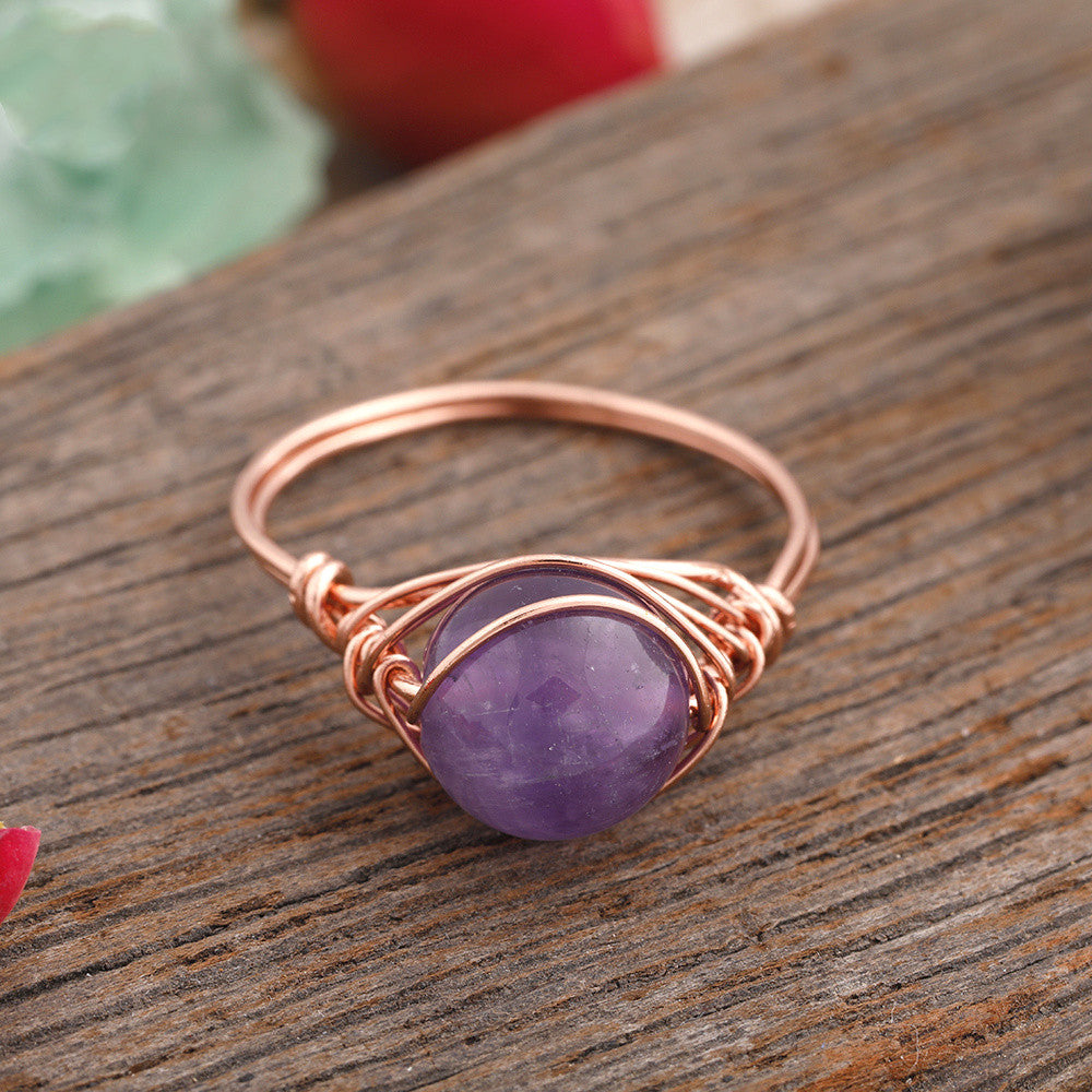 Single Stone Bead Handmade Ring