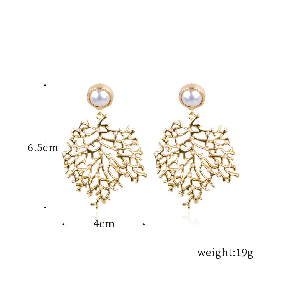Coral Shape Alloy Earrings