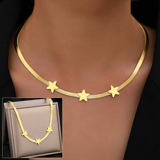 Blade Snake Chains Stars Necklace