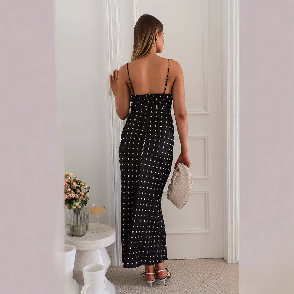 Sling Neckline Lace Slim Fit Dress