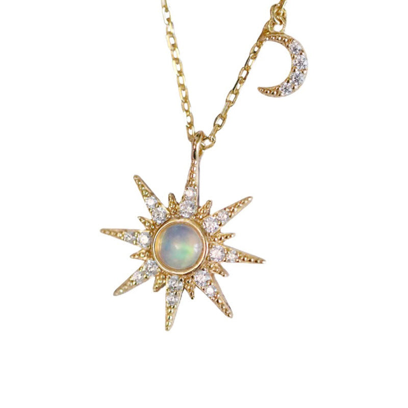 Sparkling Eight-Point Star Zircon Necklace