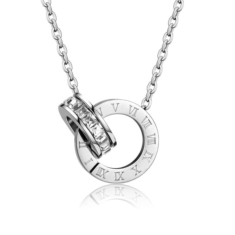 Numeral Double-ring Necklace