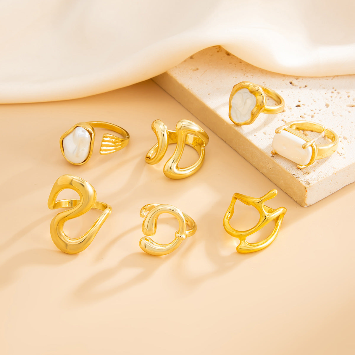 Open-end Pearl Ring Set