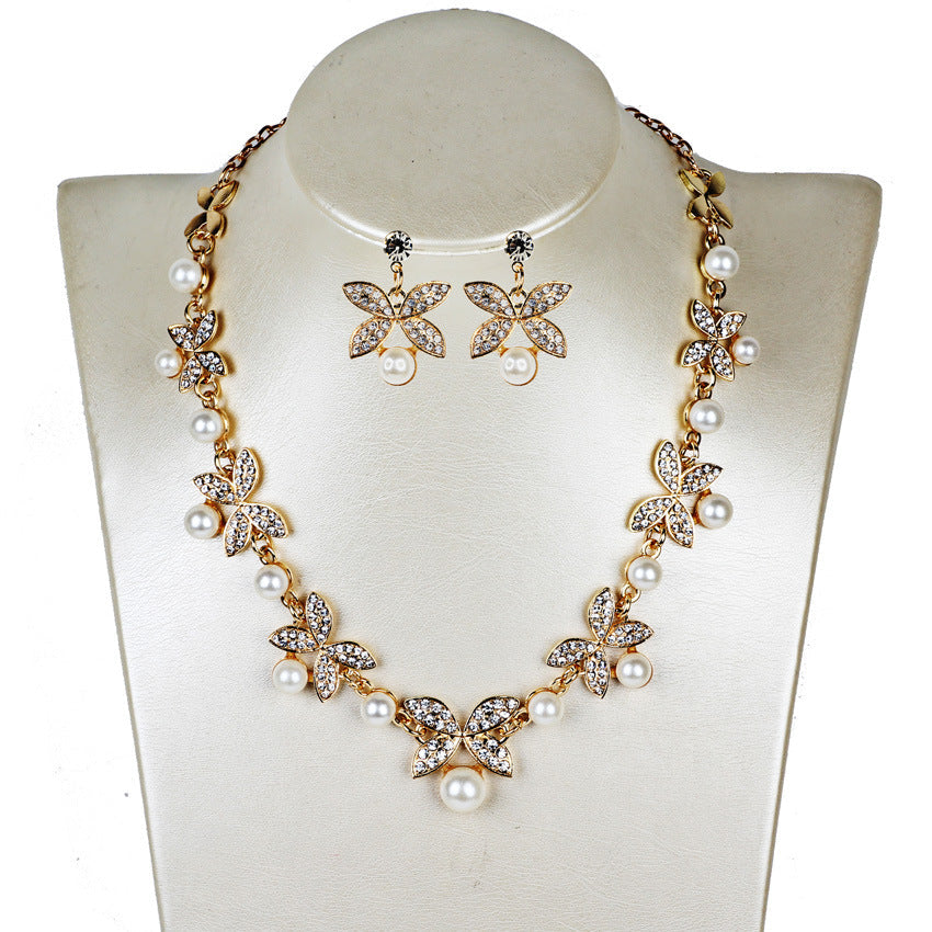 Pearl butterfly Necklace Set