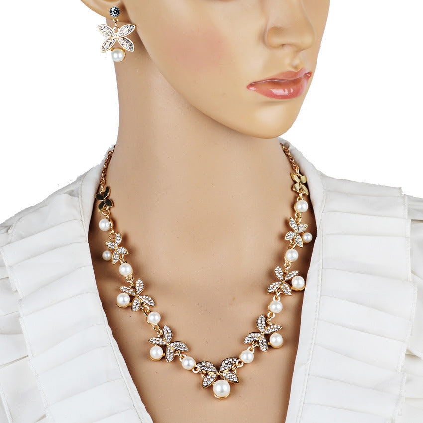 Pearl butterfly Necklace Set