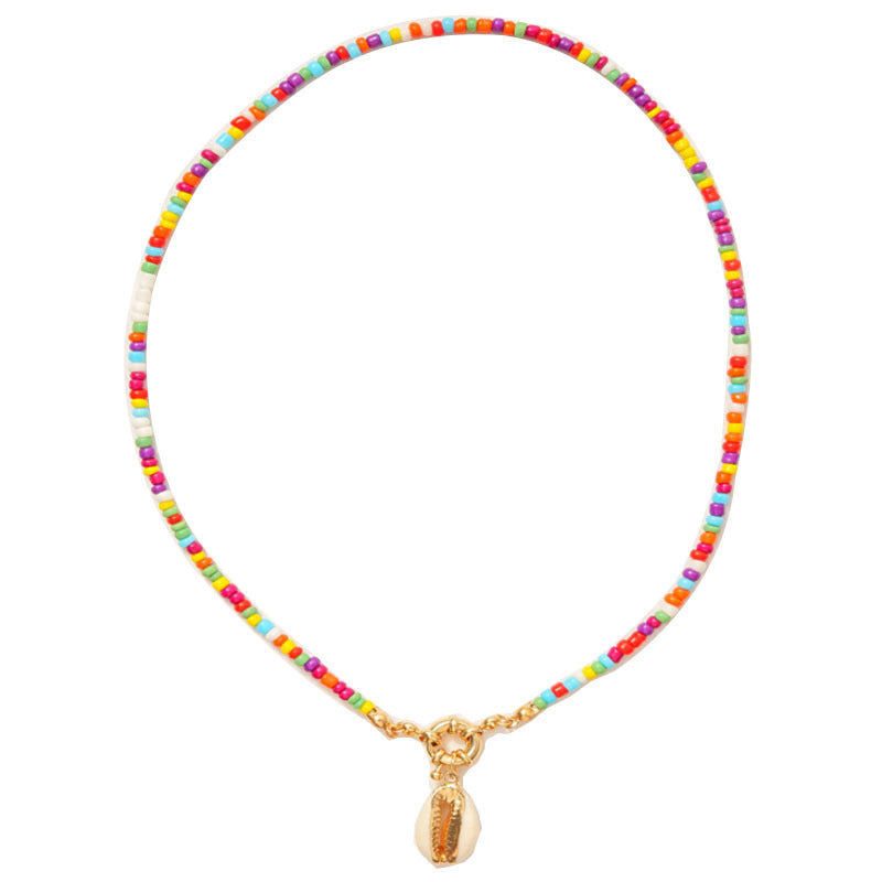 Rice Bead Shell Pendant Necklace