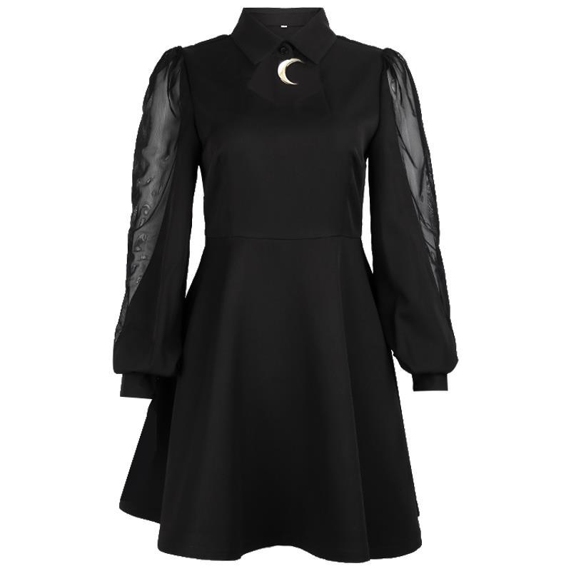 Patchwork Mesh Crescent Dress