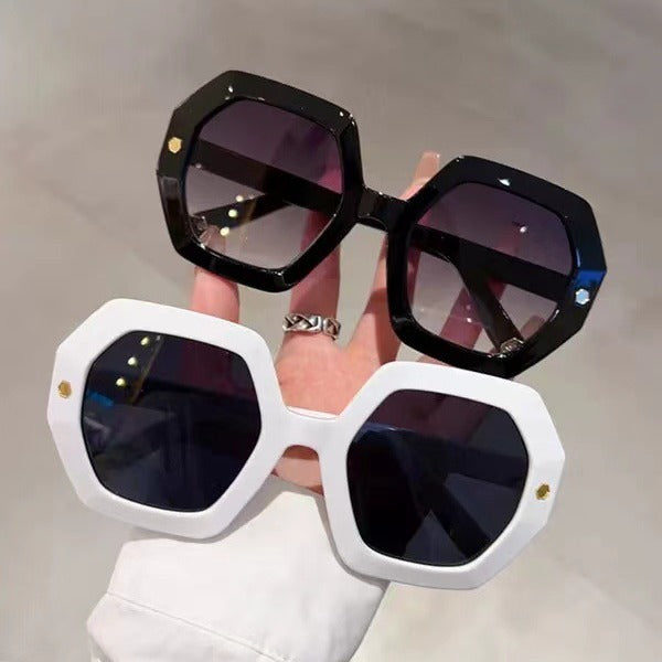Irregular With Personality Hexagonal Rivet Sunglasses
