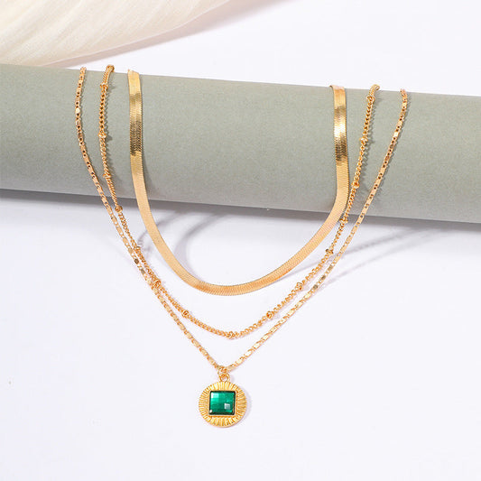 Yuko Emerald Pendant Necklace