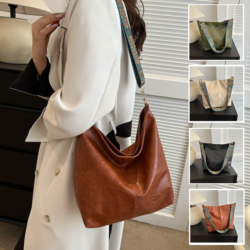 Ethnic Style Wide Shoulder Strap Handbag