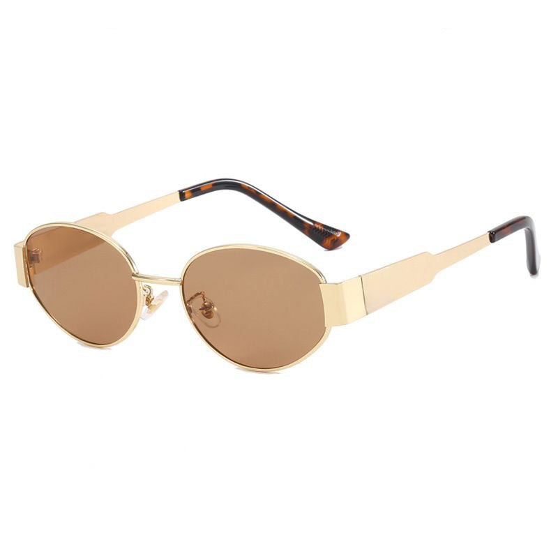 Vintage Oval Metal Sunglasses For Women