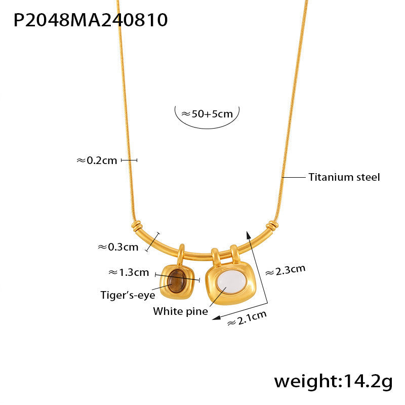 Retro Two-Tone Asymmetrical Necklace