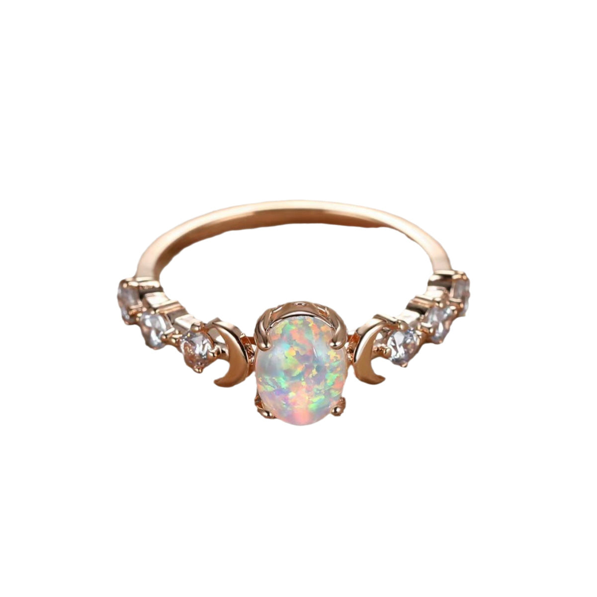 Opal Moon Ring