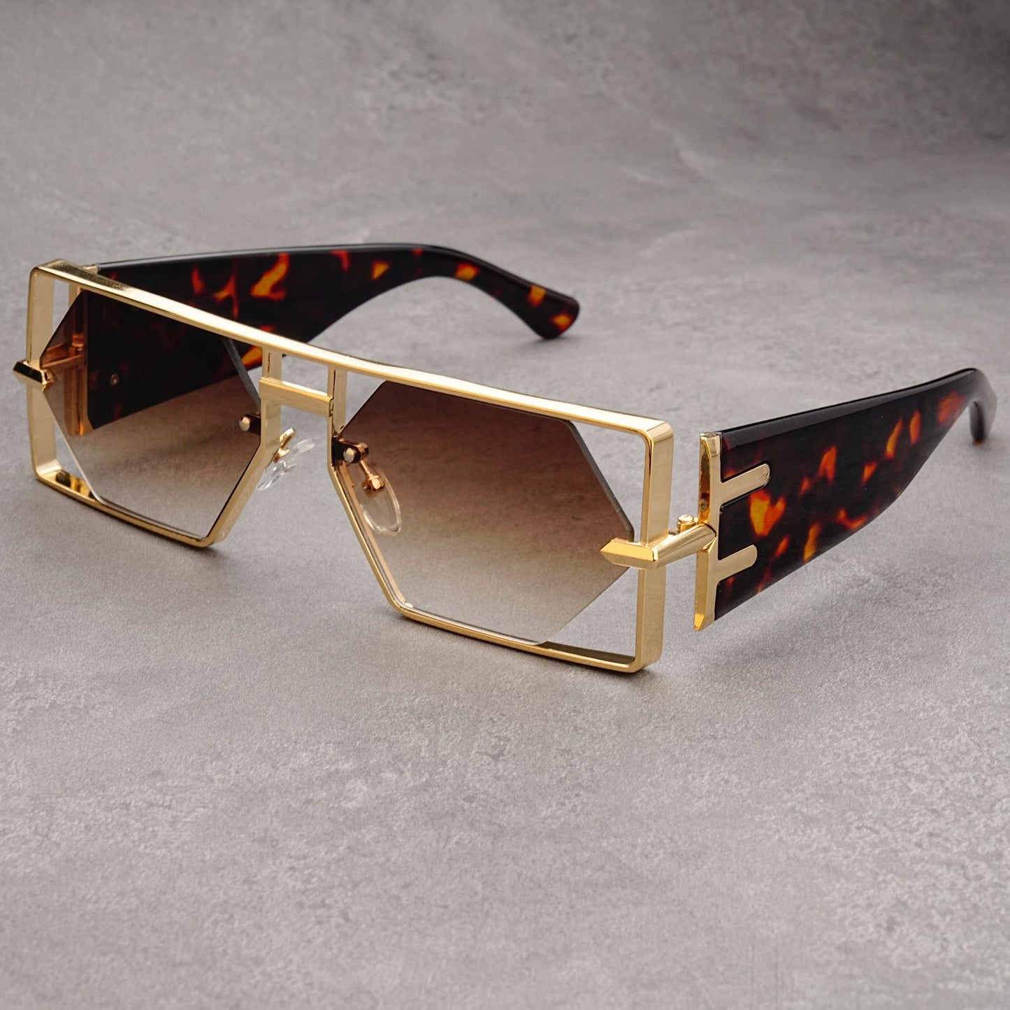 Hollow Big Square Rim Sunglasses