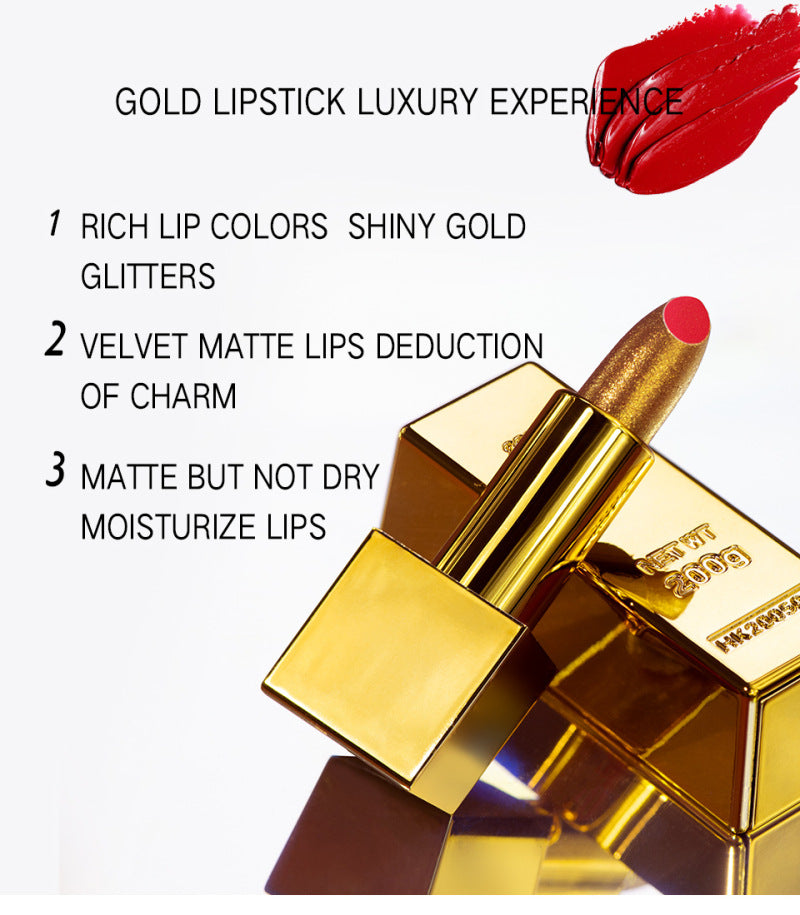 Shiny Gold Powder Lipstick