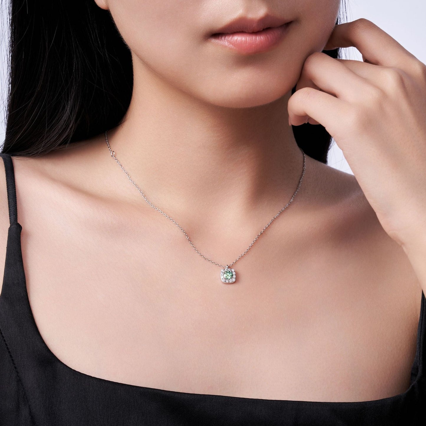 Mozanite Clavicle Necklace For Women