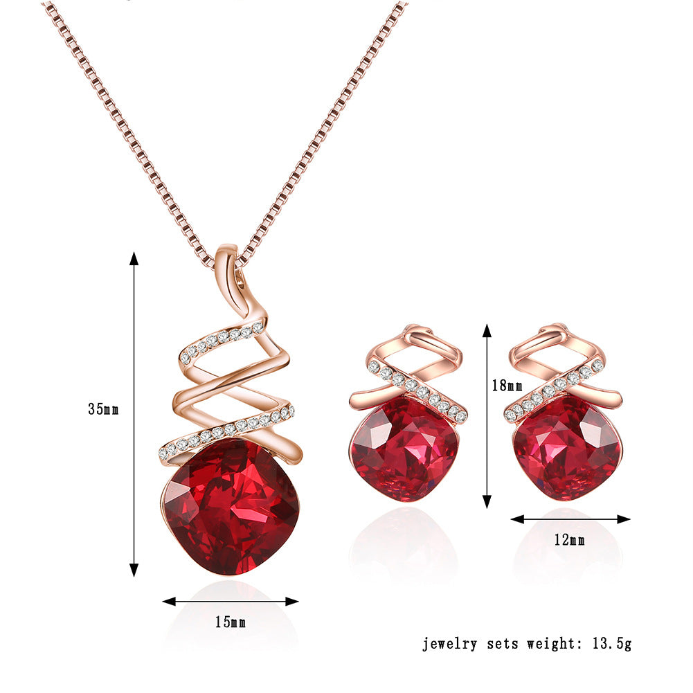 Tromo Bridal Necklace Earrings Set