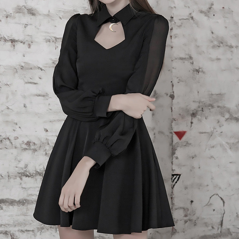 Patchwork Mesh Crescent Dress