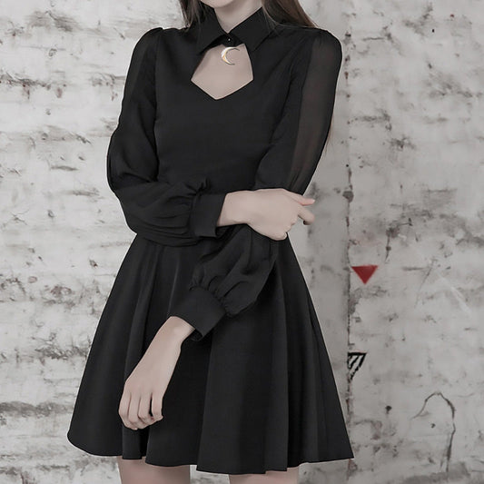 Patchwork Mesh Crescent Dress