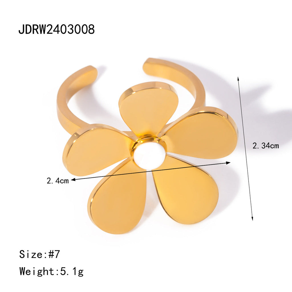 Five Petal Flower Bow Ring