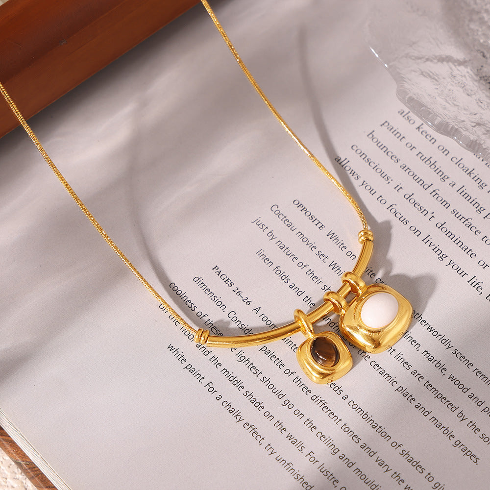 Retro Two-Tone Asymmetrical Necklace